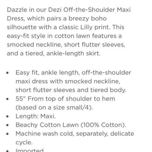 Lilly Pulitzer Dezi off shoulder Maxi dress Sway with me - Picture 9 of 10